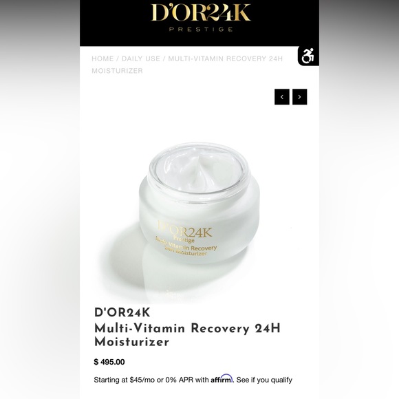 NIB D’OR24K Multi-Vitamin Recovery 24H Moisturizer {1.7 FL OZ} - Picture 5 of 10